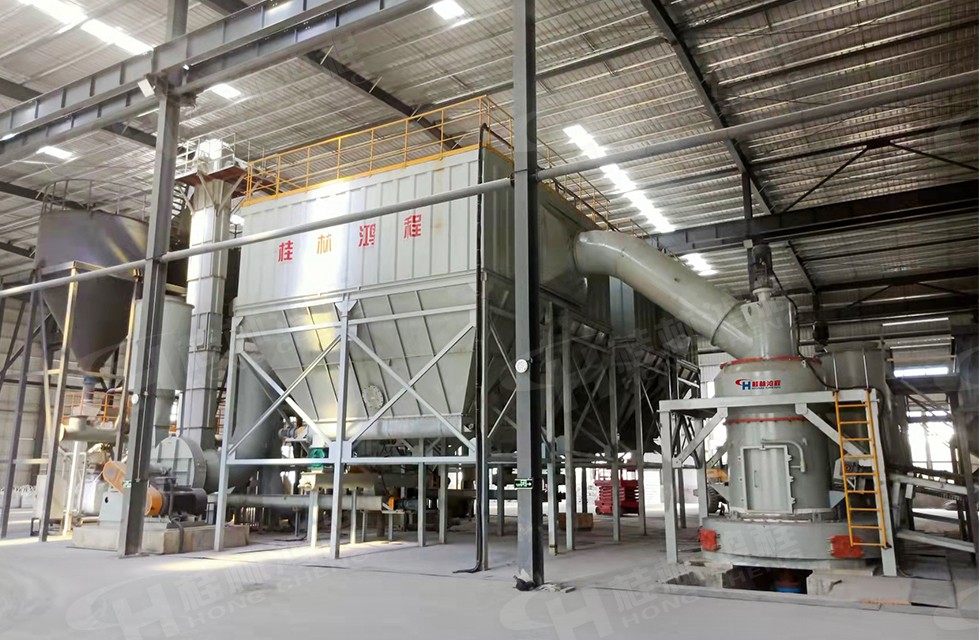 【案例】鸿程重晶石高产低耗新型雷蒙磨生产线